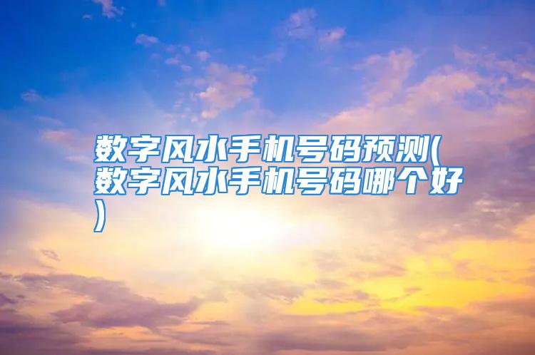 数字风水手机号码预测(数字风水手机号码哪个好)