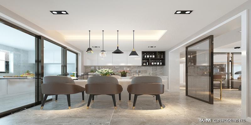 简约风格装修效果图 餐厅(室内设计效果图 客厅跟餐厅)