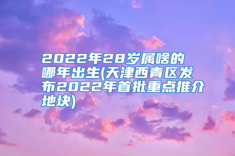 2022年28岁属啥的 哪年出生(天津西青区发布2022年首批重点推介地块)
