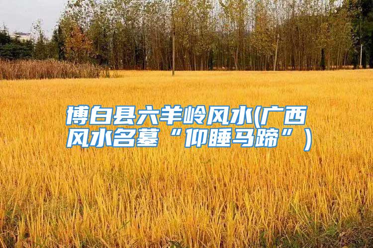 博白县六羊岭风水(广西风水名墓“仰睡马蹄”)