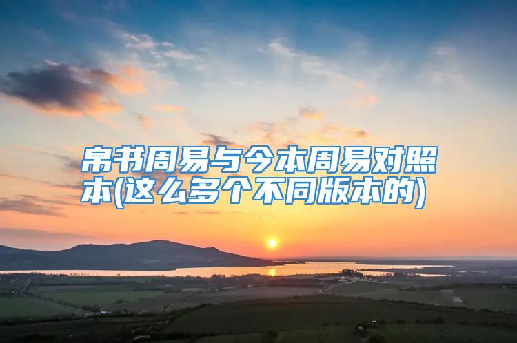 帛书周易与今本周易对照本(这么多个不同版本的)