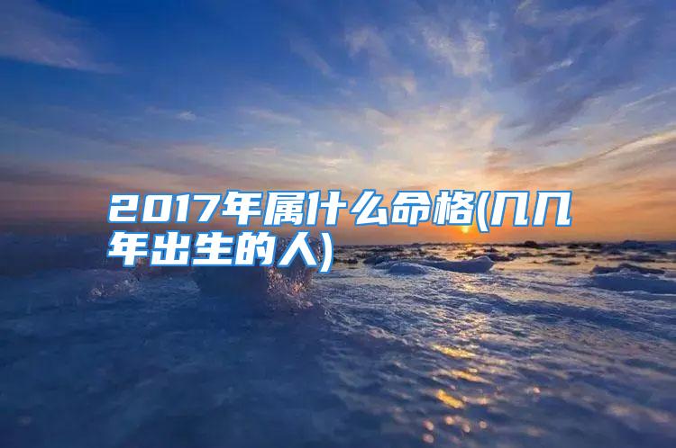 2017年属什么命格(几几年出生的人)