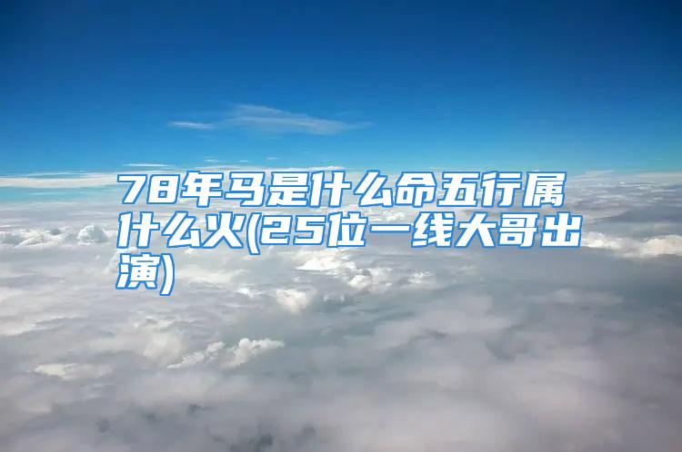 78年马是什么命五行属什么火(25位一线大哥出演)