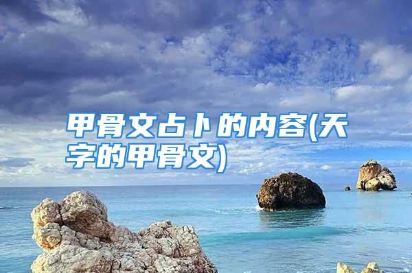 甲骨文占卜的内容(天字的甲骨文)