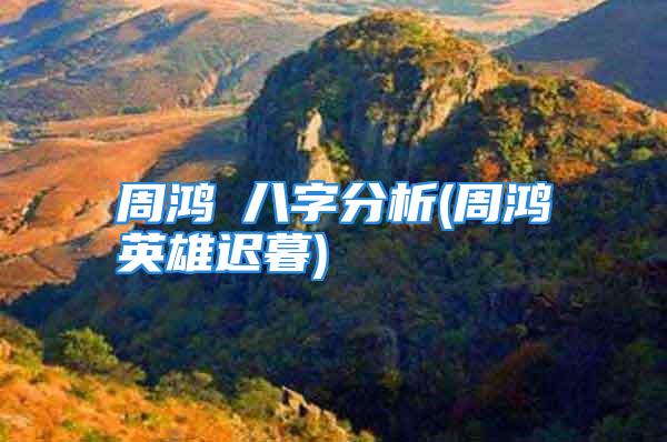 周鸿祎八字分析(周鸿祎英雄迟暮)