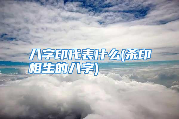 八字印代表什么(杀印相生的八字)