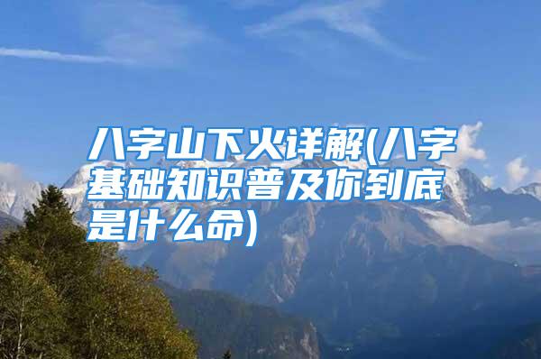 八字山下火详解(八字基础知识普及你到底是什么命)