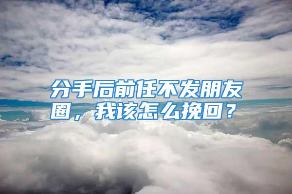 分手后前任不发朋友圈，我该怎么挽回？