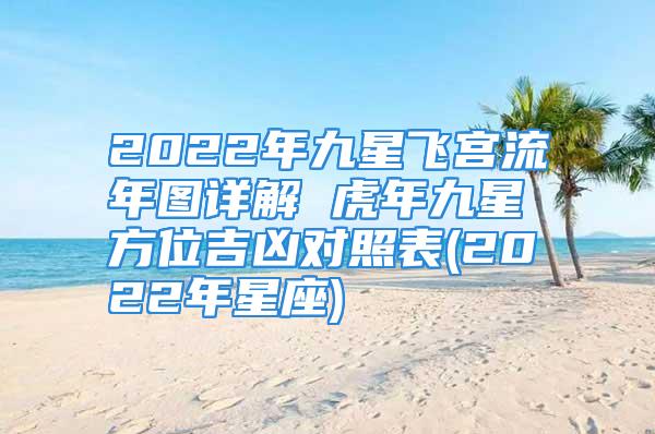 2022年九星飞宫流年图详解 虎年九星方位吉凶对照表(2022年星座)