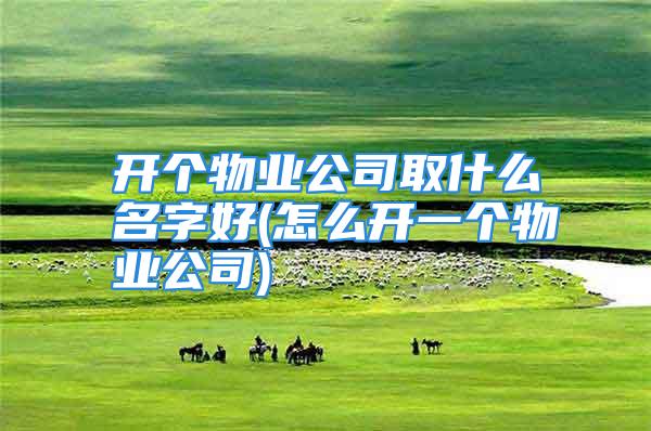 开个物业公司取什么名字好(怎么开一个物业公司)