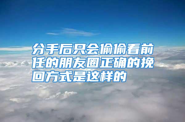 分手后只会偷偷看前任的朋友圈正确的挽回方式是这样的