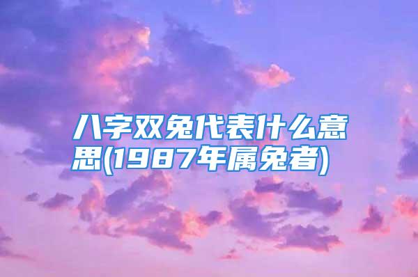 八字双兔代表什么意思(1987年属兔者)