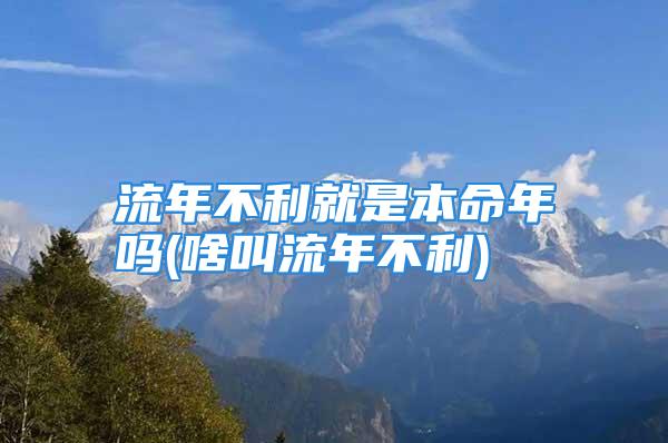 流年不利就是本命年吗(啥叫流年不利)
