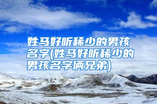 姓马好听稀少的男孩名字(姓马好听稀少的男孩名字俩兄弟)