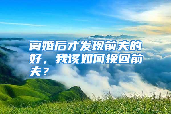 离婚后才发现前夫的好，我该如何挽回前夫？