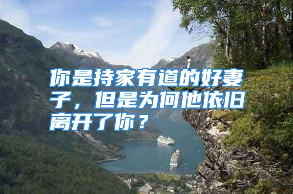 你是持家有道的好妻子，但是为何他依旧离开了你？