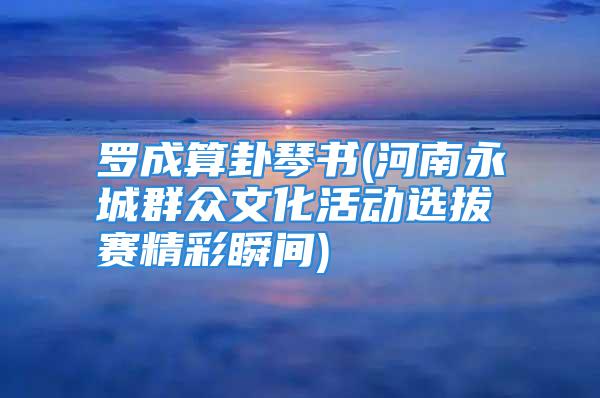 罗成算卦琴书(河南永城群众文化活动选拔赛精彩瞬间)