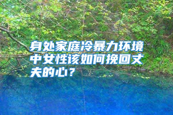 身处家庭冷暴力环境中女性该如何挽回丈夫的心？