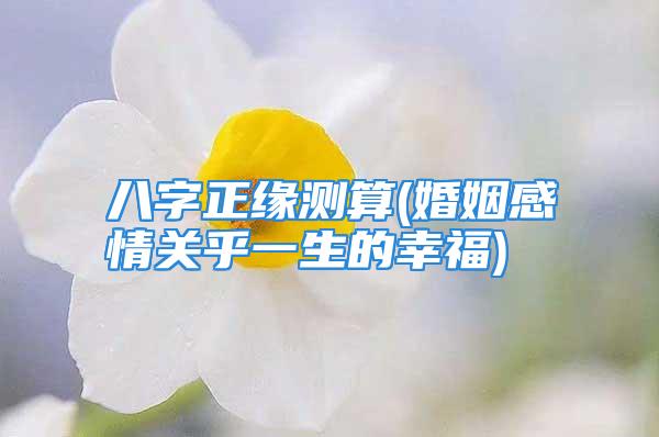 八字正缘测算(婚姻感情关乎一生的幸福)