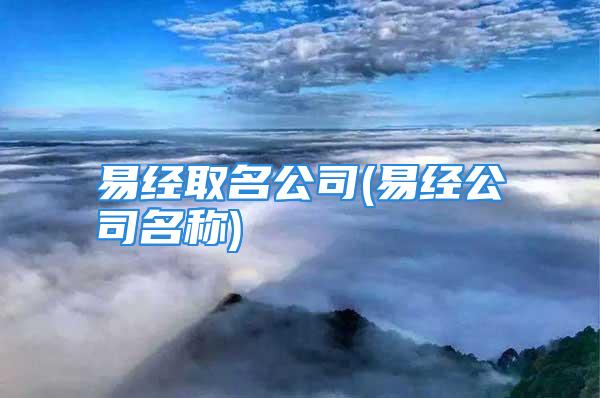 易经取名公司(易经公司名称)