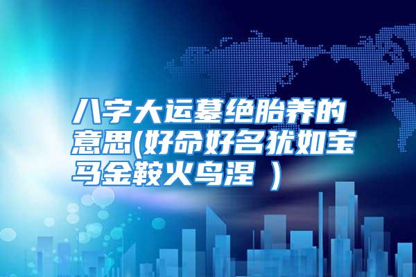 八字大运墓绝胎养的意思(好命好名犹如宝马金鞍火鸟涅槃)