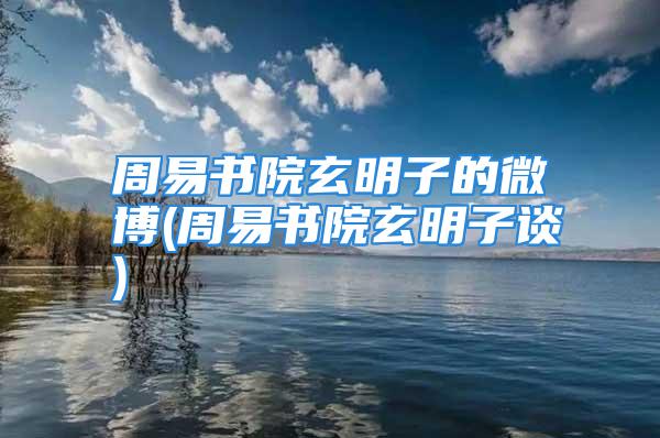 周易书院玄明子的微博(周易书院玄明子谈)