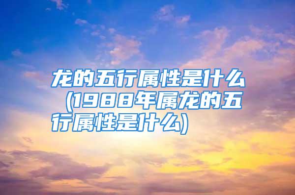 龙的五行属性是什么 (1988年属龙的五行属性是什么)