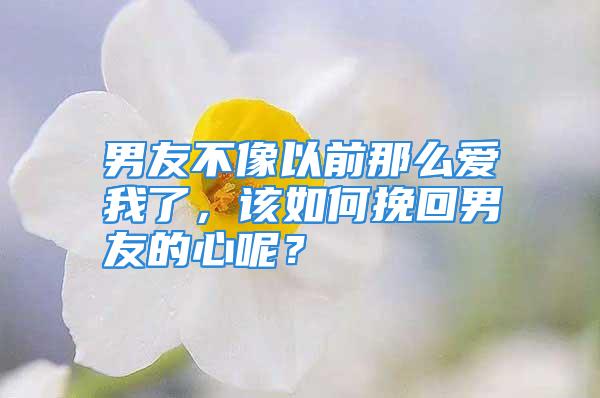 男友不像以前那么爱我了，该如何挽回男友的心呢？