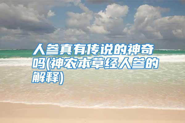 人参真有传说的神奇吗(神农本草经人参的解释)