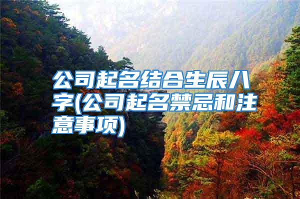 公司起名结合生辰八字(公司起名禁忌和注意事项)