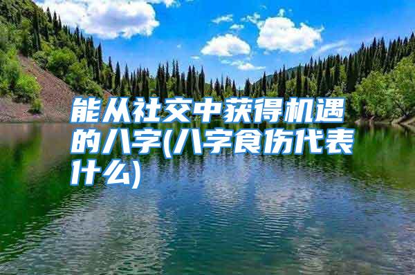 能从社交中获得机遇的八字(八字食伤代表什么)