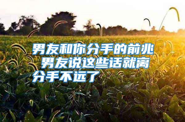 男友和你分手的前兆 男友说这些话就离分手不远了