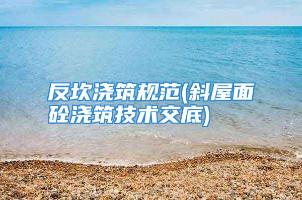 反坎浇筑规范(斜屋面砼浇筑技术交底)