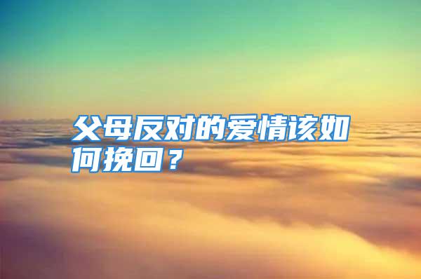 父母反对的爱情该如何挽回？