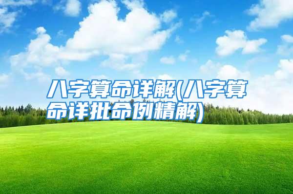 八字算命详解(八字算命详批命例精解)