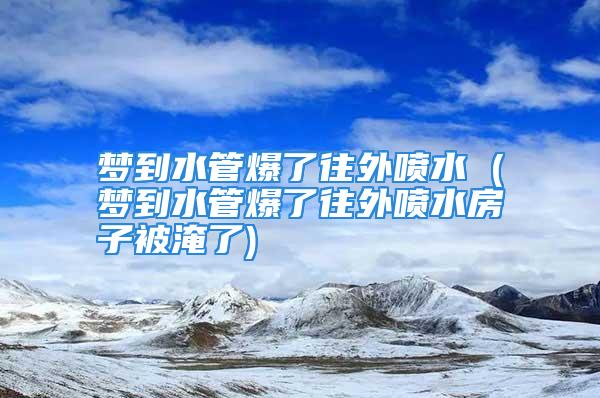 梦到水管爆了往外喷水 (梦到水管爆了往外喷水房子被淹了)