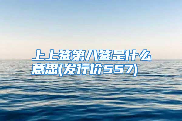 上上签第八签是什么意思(发行价557)