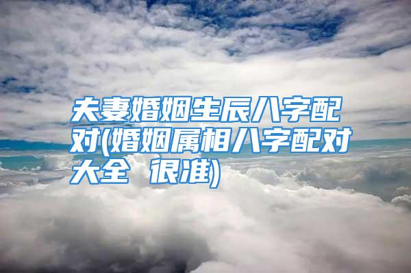 夫妻婚姻生辰八字配对(婚姻属相八字配对大全 很准)