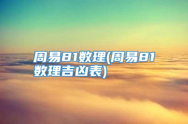 周易81数理(周易81数理吉凶表)