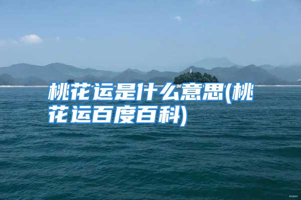 桃花运是什么意思(桃花运百度百科)