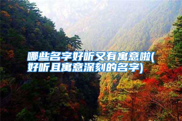 哪些名字好听又有寓意啦(好听且寓意深刻的名字)
