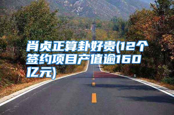 肖贞正算卦好贵(12个签约项目产值逾160亿元)