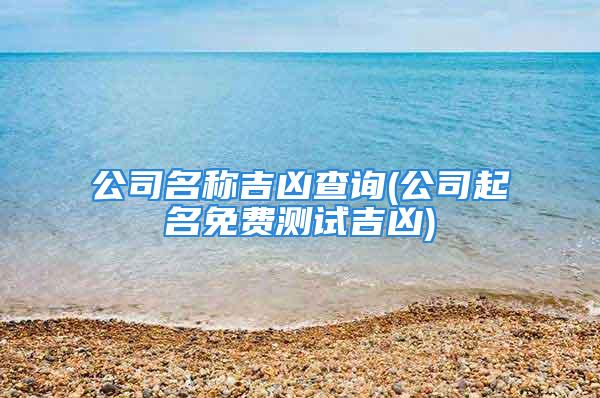 公司名称吉凶查询(公司起名免费测试吉凶)