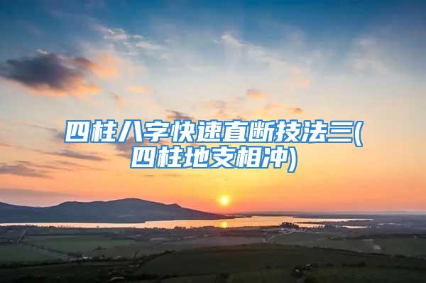 四柱八字快速直断技法三(四柱地支相冲)