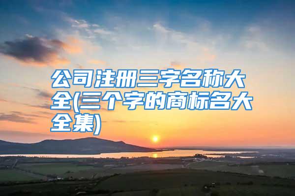 公司注册三字名称大全(三个字的商标名大全集)