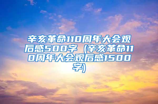 辛亥革命110周年大会观后感500字 (辛亥革命110周年大会观后感1500字)