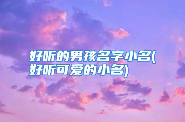 好听的男孩名字小名(好听可爱的小名)