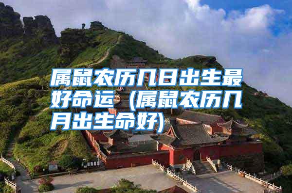 属鼠农历几日出生最好命运 (属鼠农历几月出生命好)