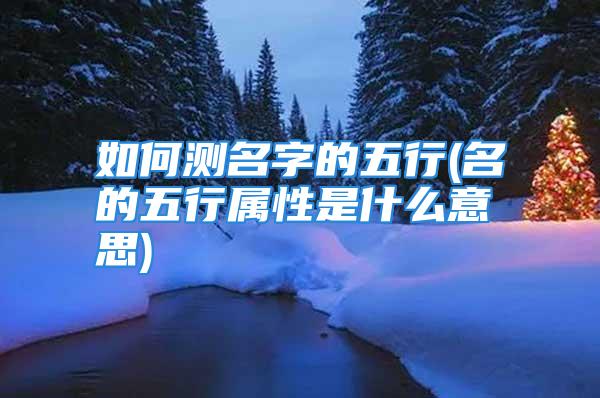 如何测名字的五行(名的五行属性是什么意思)