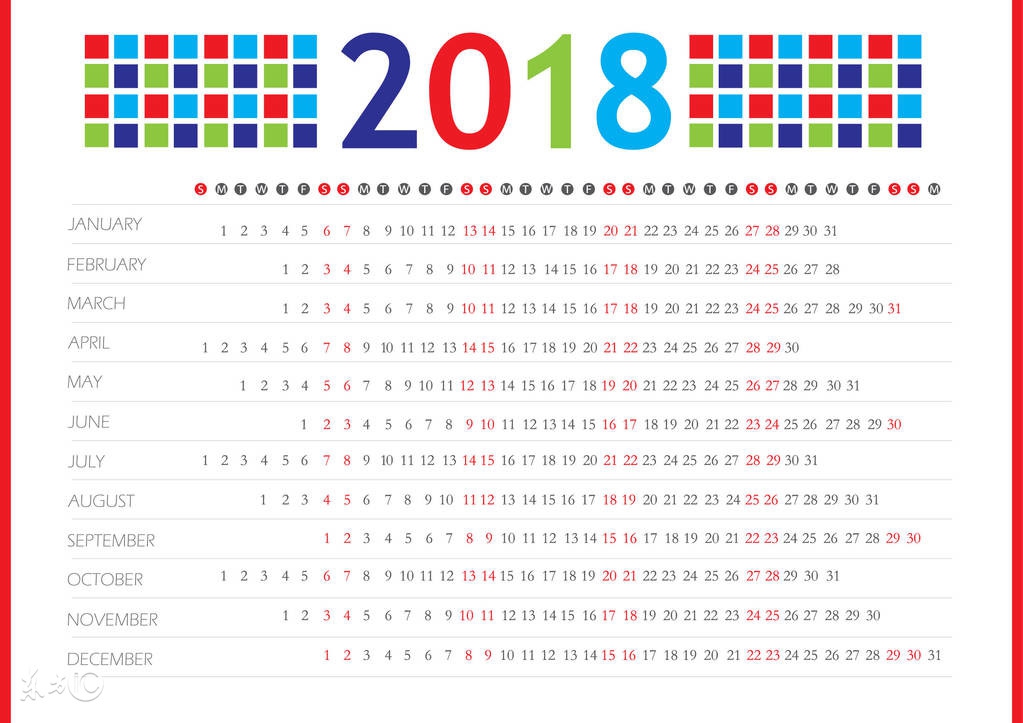 2018年的日历表(2018年世界各国日历欣赏)